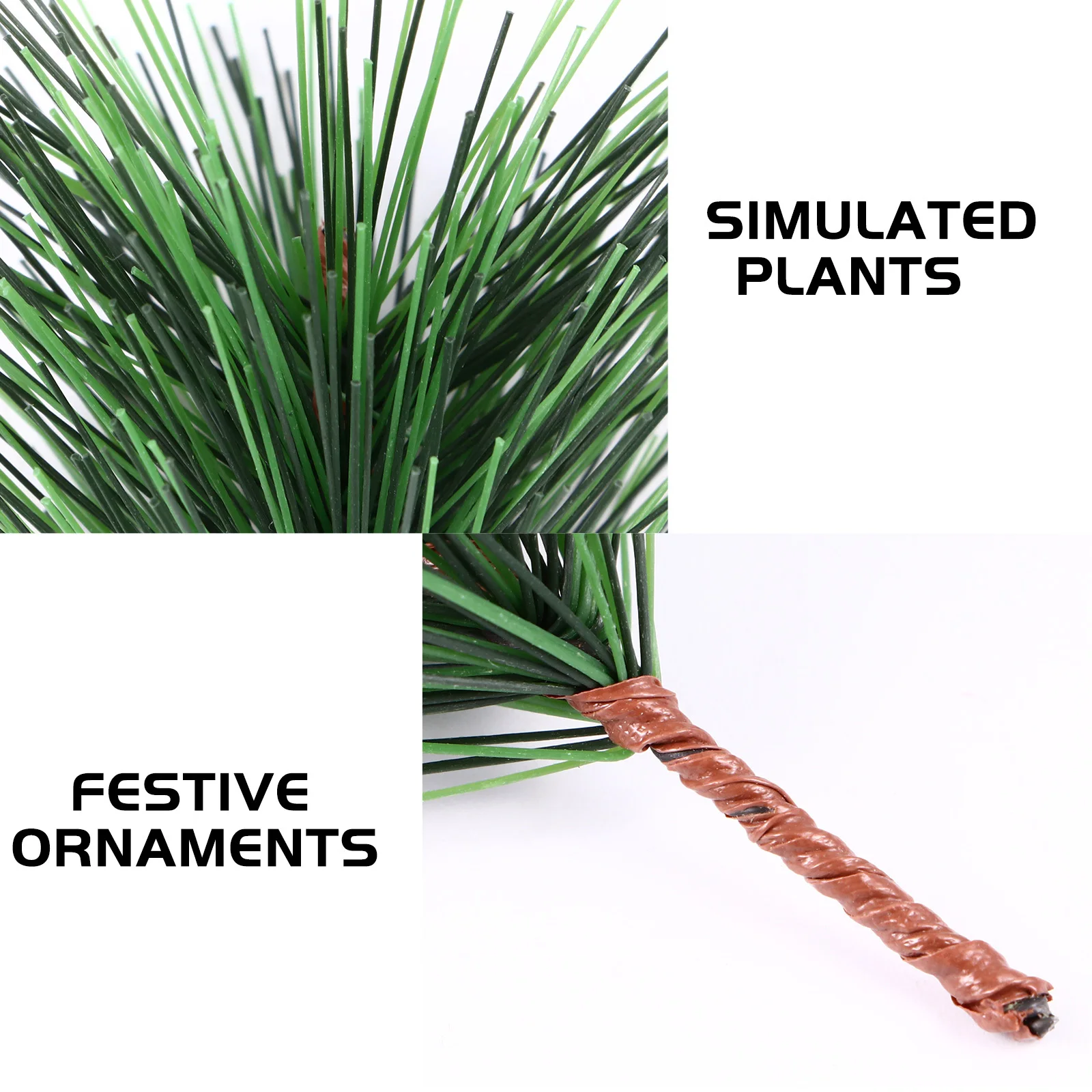 

30Pcs Realistic Pine Branch Ornaments Simulated Lightweight Vivid Colors Christmas Wedding Photo Props DIY Supplies