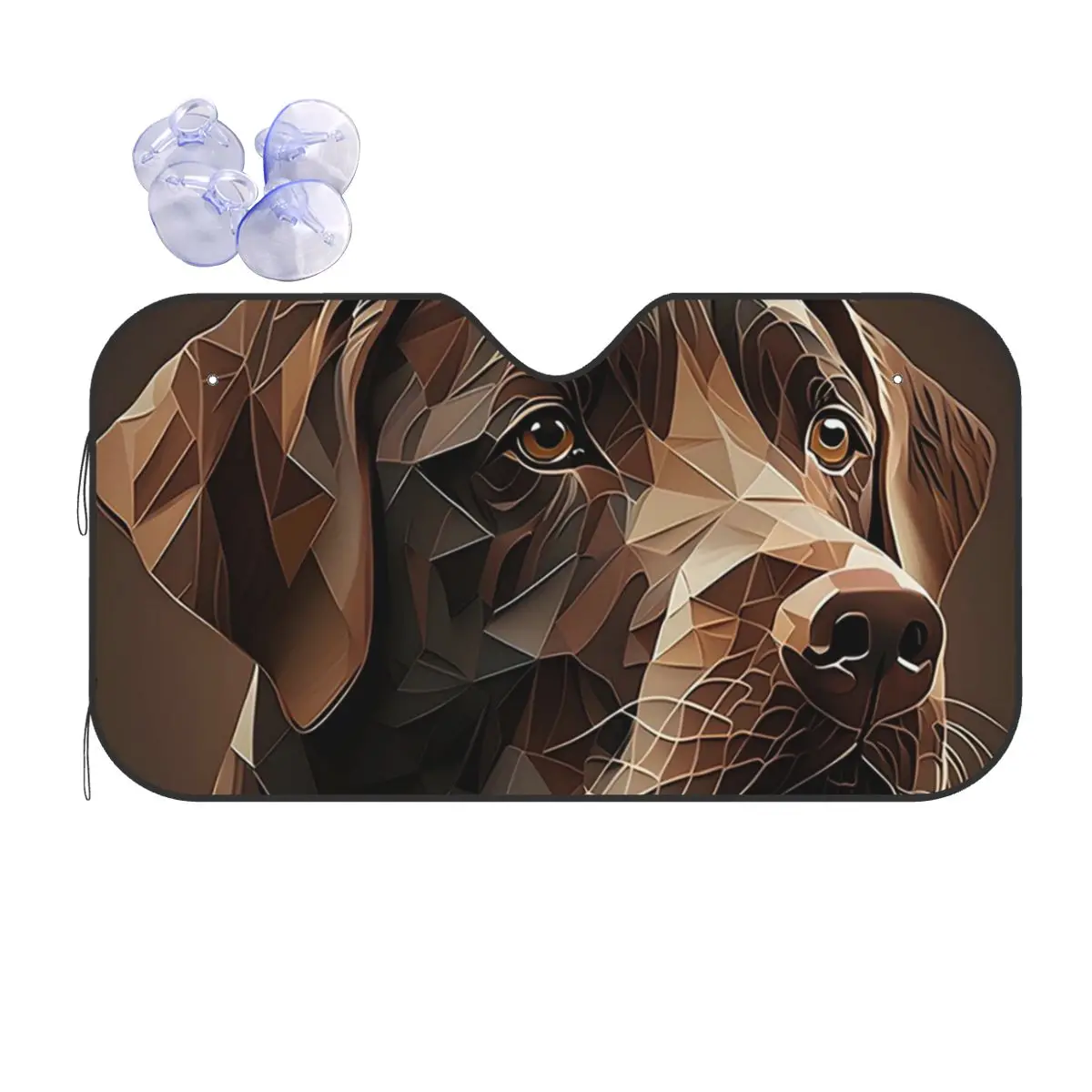 Parasol geométrico Choco A Chocolate Labrador, obra de arte, parabrisas delantero de coche, ventana, visera, accesorios, cubiertas