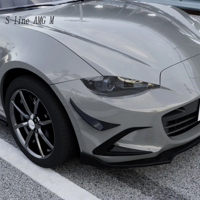 

For Mazda MX-5 Miata ND 2016-2024 Car Front Bumper Spoiler Fog Lamp Cover Air Knife Splitter Body Kit Carbon fiber Sticker Trim