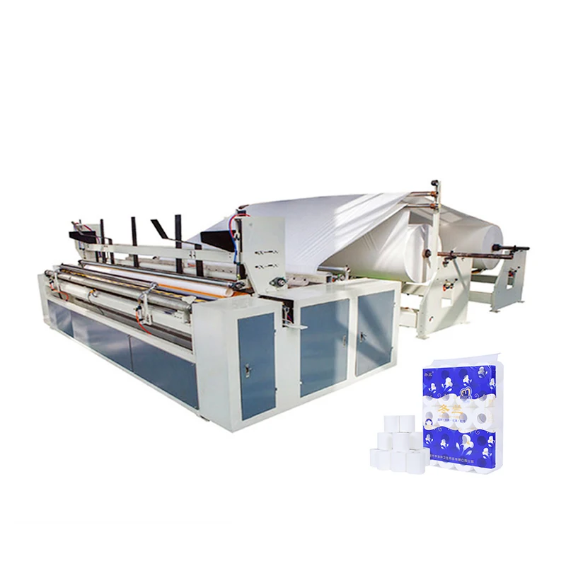 New Business Toilet Tissue Rewinding Slitting Machine Toilet Paper Roll Making Double Layer Napkin Embossing Machine 380V 50HZ