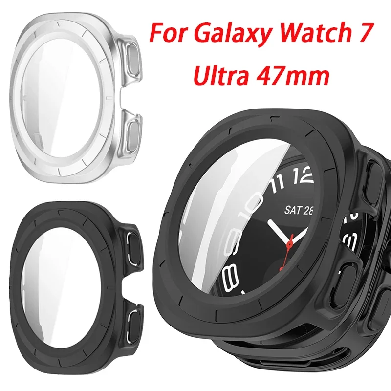 PC Cover + Gehard glas film voor Samsung Galaxy Horloge 7 Ultra 47mm Metalen Band voor galaxy watch 7 ultra 47mm Armband Shell Frame