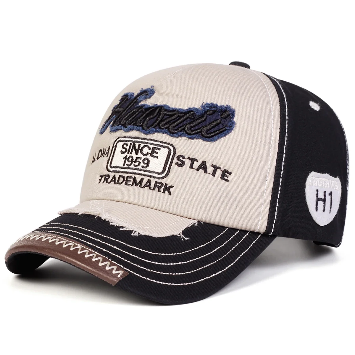 Unisex ALOHA STATE Letter Embroidery Baseball Caps Spring and Autumn Outdoor Adjustable Casual Hats Sunscreen Hat Sports Cap