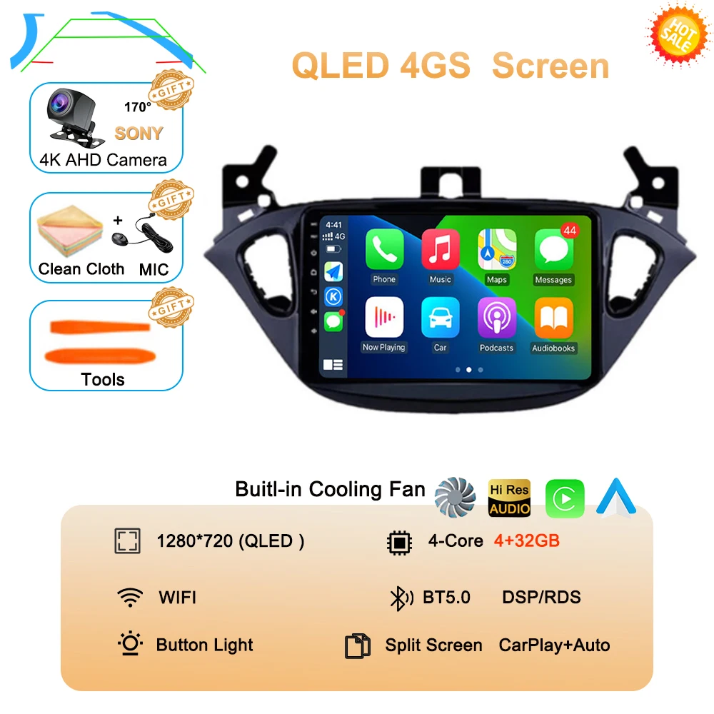 Android 16 Auto voor Opel Corsa E 2015-2019 voor Opel Adam 2013-2016 Multimedia Videospeler Radio Carplay Auto GPS WIFI+4G Stereo