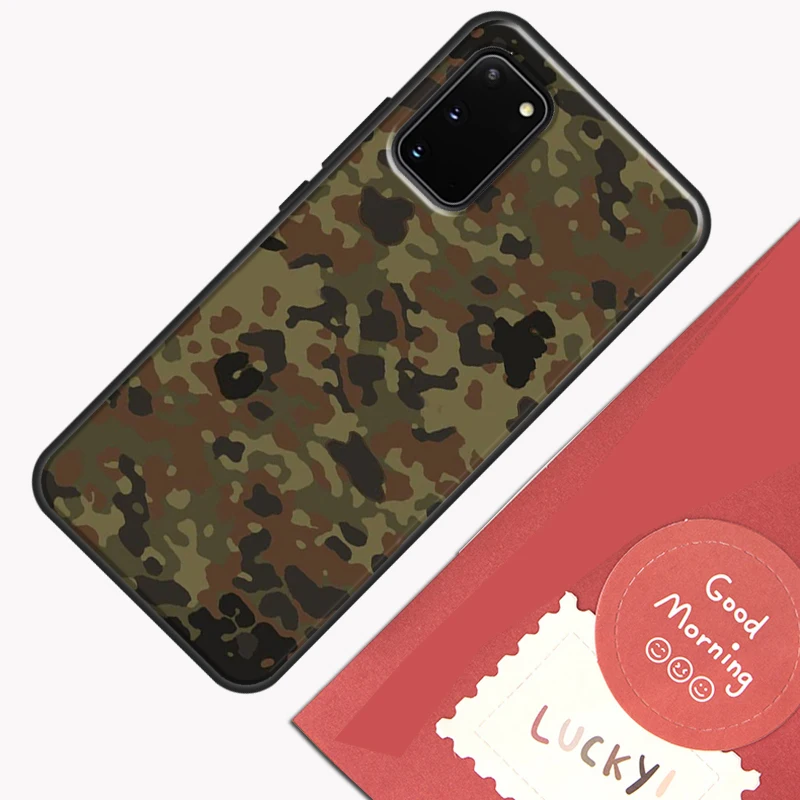 Flecktarn Camouflage Camo Case For Samsung Galaxy S22 S21 S23 Ultra Note 20 S8 S9 S10 Note 10 Plus S20 FE Back Cover