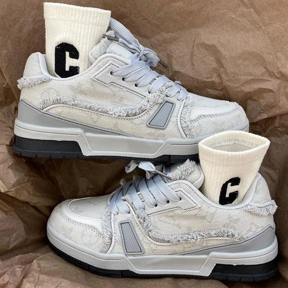 

Мужская модная студенческая вулканизированная обувь для доски — противоскользящая дышащая обувь на толстой подошве, повседневные спортивные прогулочные кроссовки на открытом воздухе