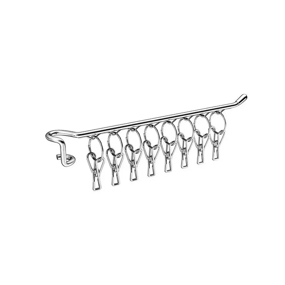 

Thicken Stainless Steel Clothes Hanger Multifunctional 8/10 Clips Socks Drying Rack Windproof Rotary Laundry Hanger Laundry Room