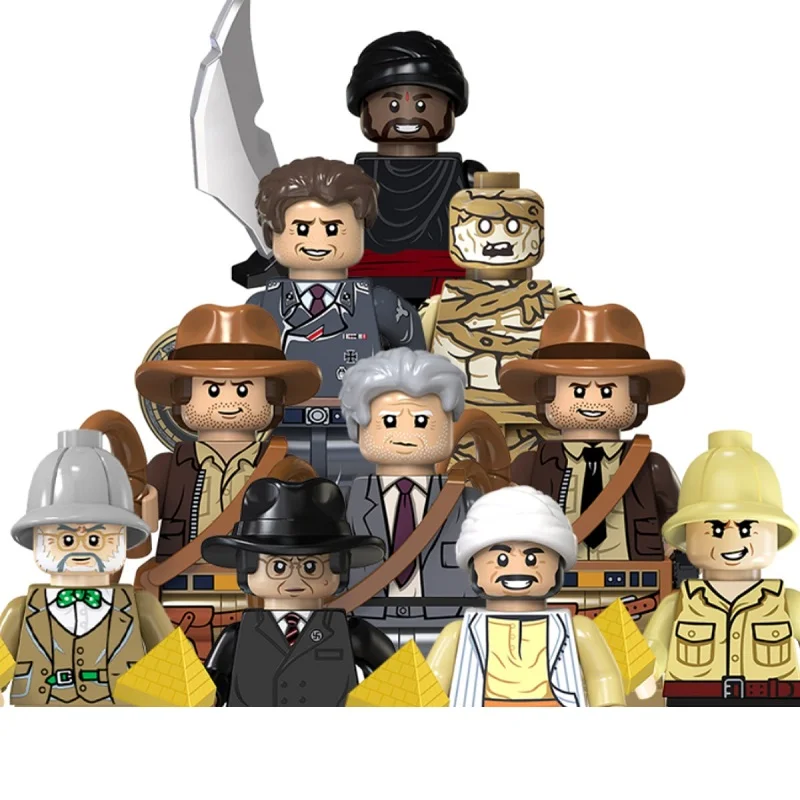 Nowy Indiana Jones 5 zestaw klocków mumia Mini zabawki figurki akcji