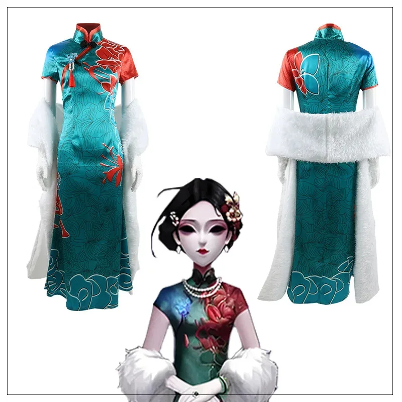 Game Identity V The Geisha Michiko Cosplay Costume Anime Hunter Lady Thirteen Dresses Chi pao  For Women Halloween Party
