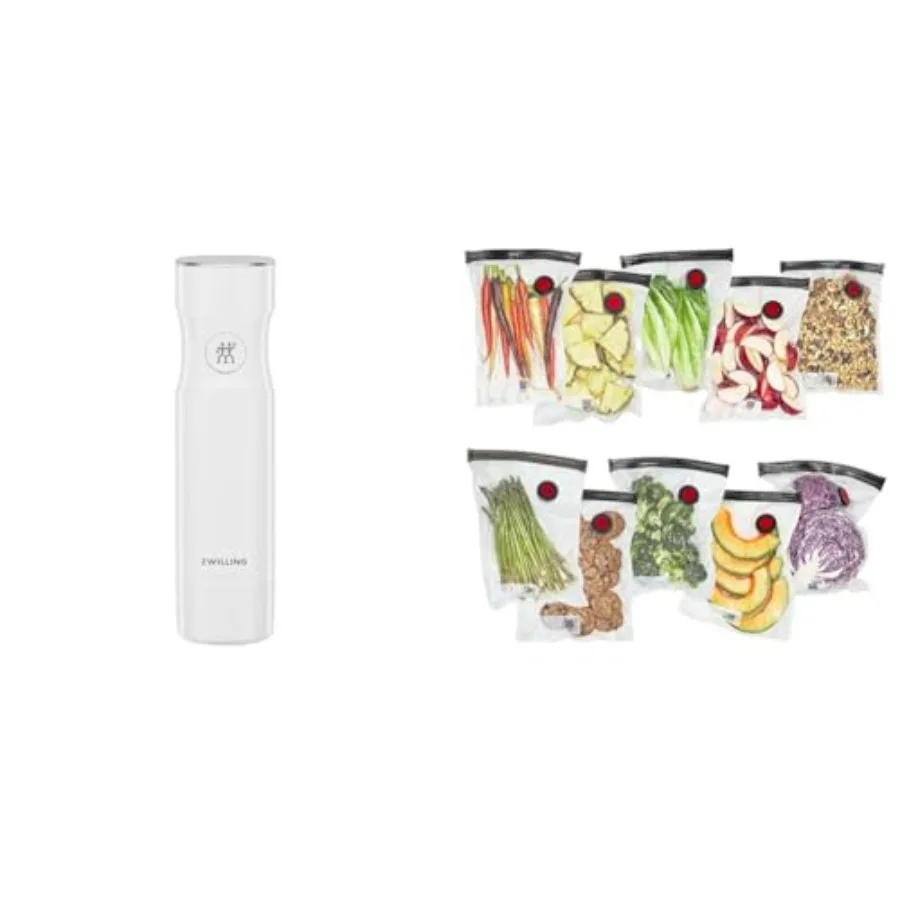 

Портативный вакуумный упаковщик с 10 многоразовыми пакетами для су-вид объемом 1 галлон для хранения продуктов, сохранения свежести, черный