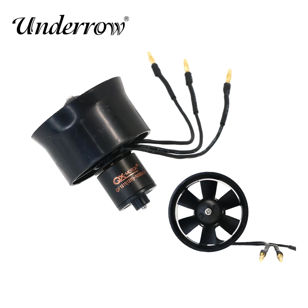 QX-Motor 30mm EDF 6 Blades Ducted Fan with QF1611 4000/6000/7000/14000KV Brushless Motor  For DIY RC Airplanes Model