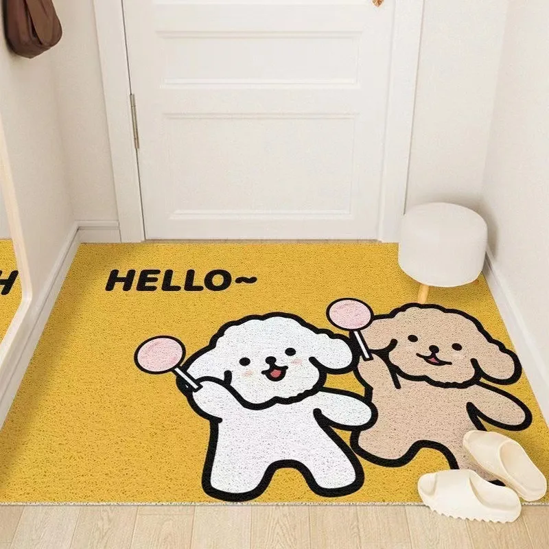 Cute Puppy Welcome Mats Dog Lover Doormats Hello Home Design Pet Theme Entrance Mats for Animal Lovers