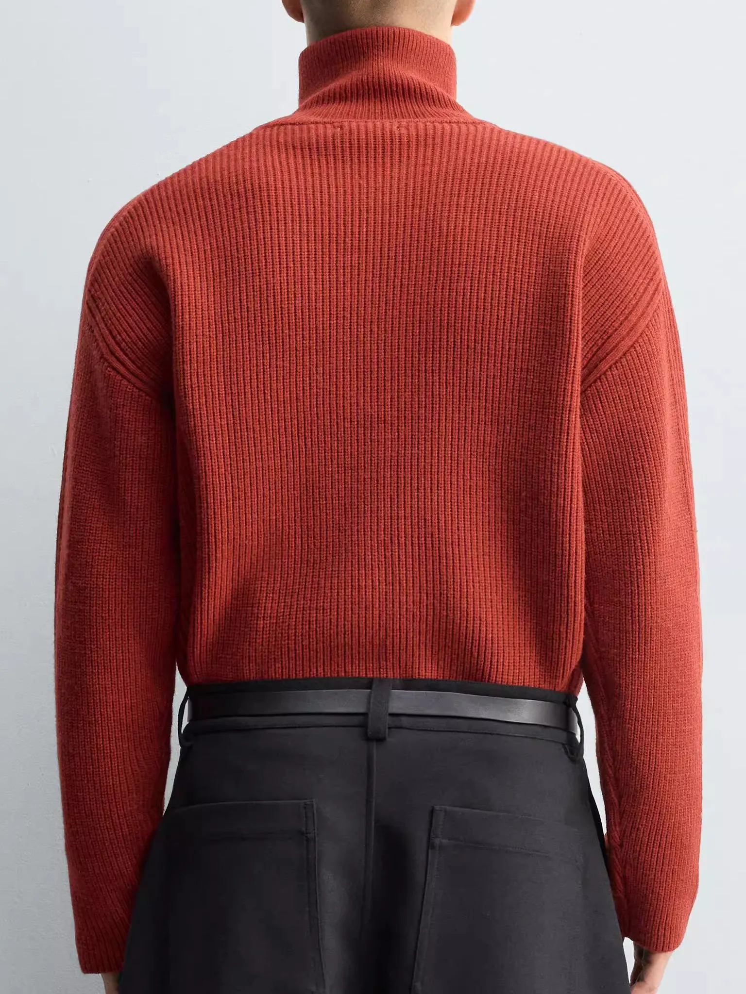 

Модный мужской вязаный свитер на молнии с высоким дизайном Ne, осеннее новое поступление, Urban Sle Long Sve, теплый термобелье