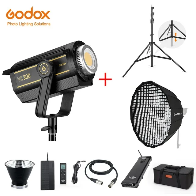 

Godox VL-300 K3 VL300 300 Вт 5600 К Белая версия Светодиодная видеолампа с непрерывным выходом, крепление Bowens, студийное освещение, приложение для фотографии