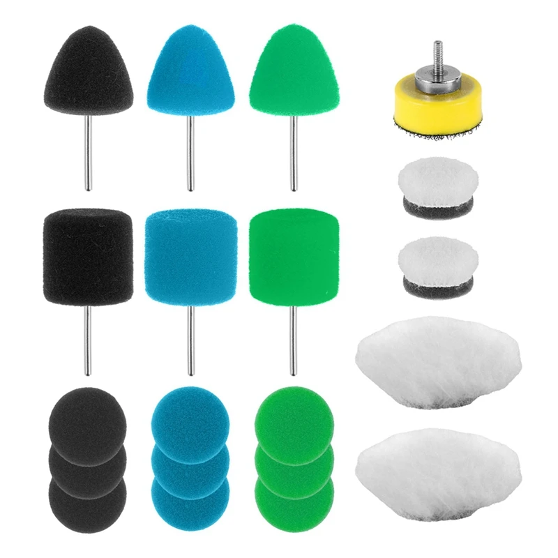 

20Pcs Mini Buffing Polishing Pads, Car Detail Small Area Polishing Pads, Wear-Resistant Sponge Wool Polisher Pads Car