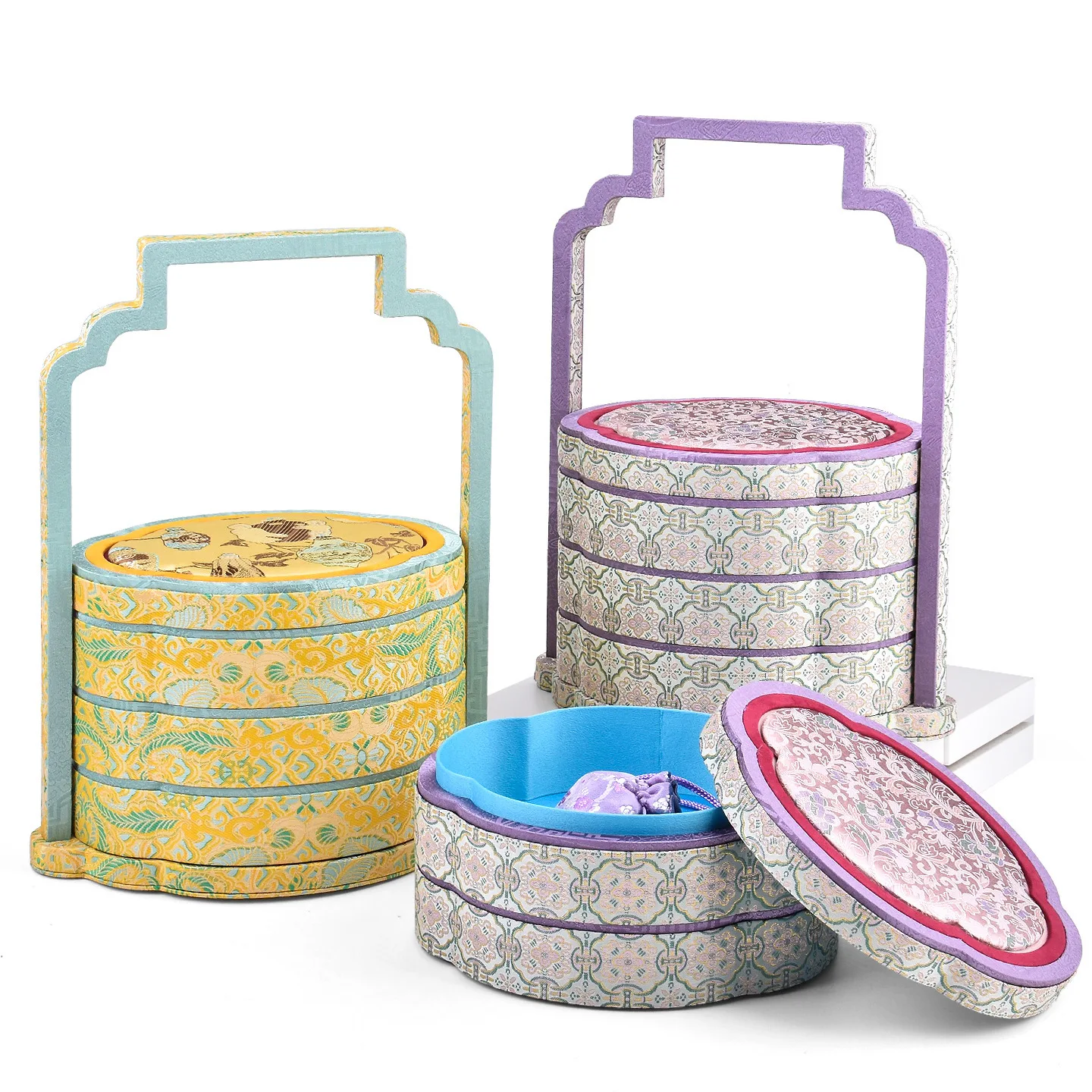 Palace style jewelry box, basket, banquet ring, pendant, bracelet, large capacity, multi-layer jewelry storage