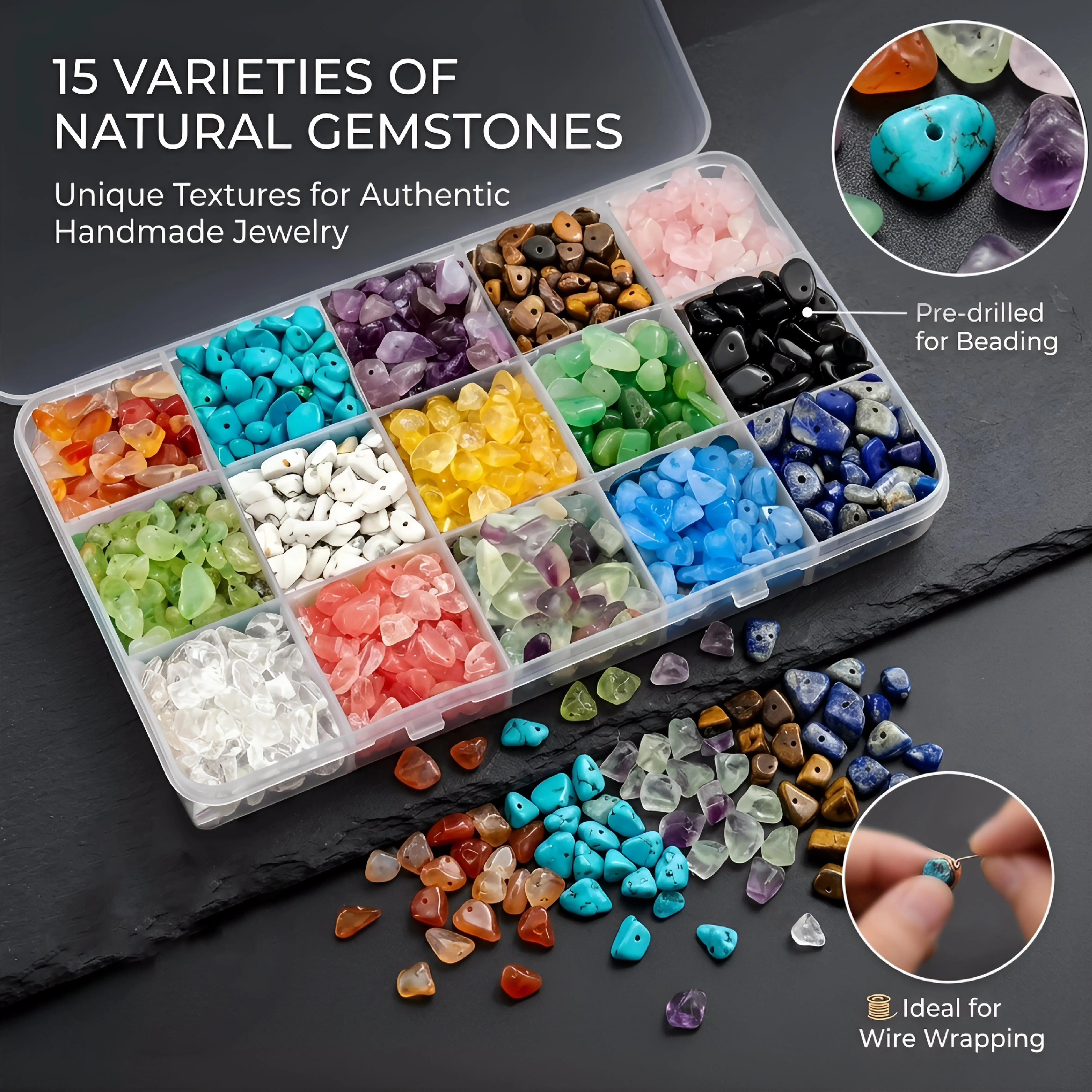 15 soorten stenen kralen voor - Art Craft Eyes recensie en prijs