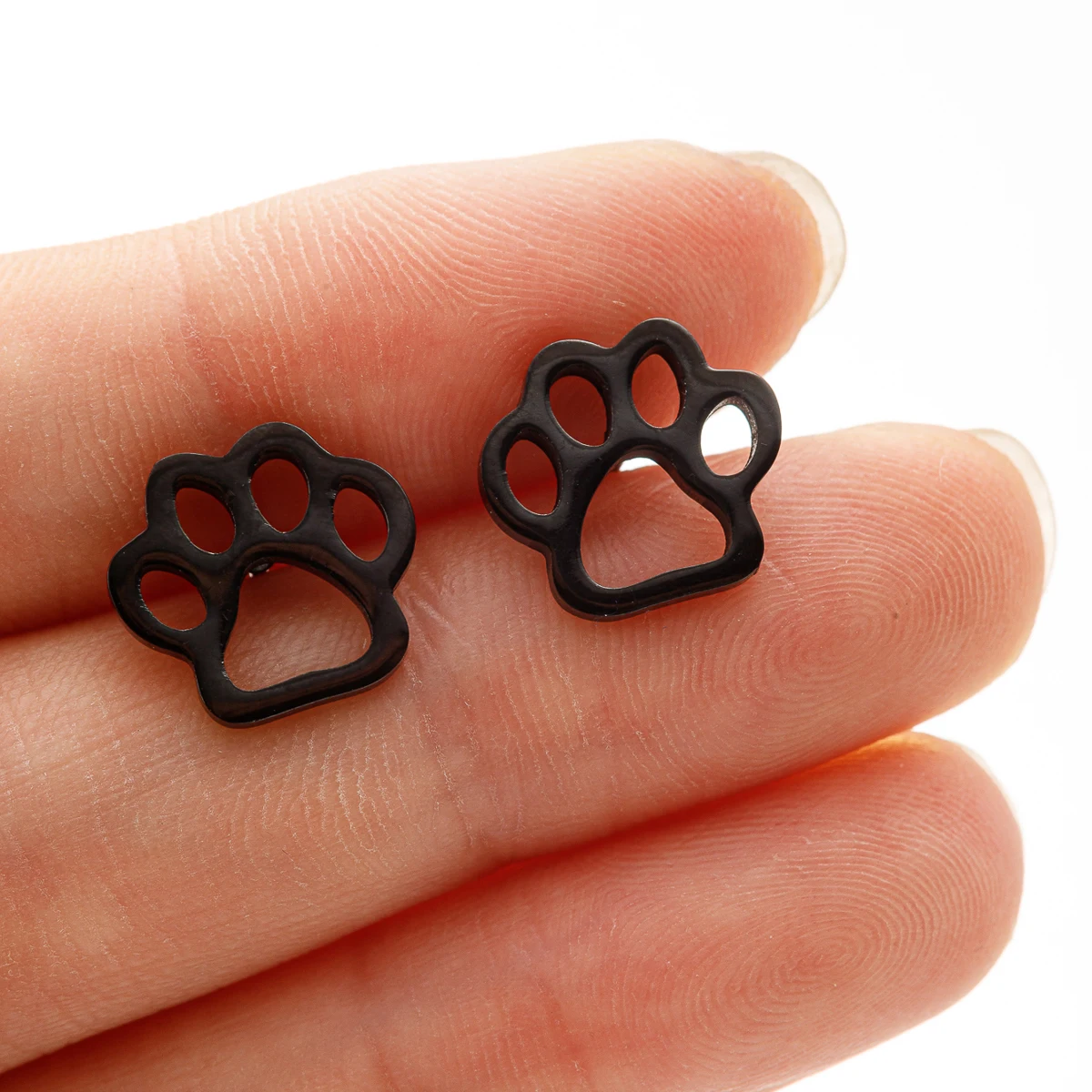 Tiny Dog And Cat Paw Piercing Stud Earrings For Women Stainless Steel Puppy Cute Earrings Jewelry Accessories Pircing Oreja