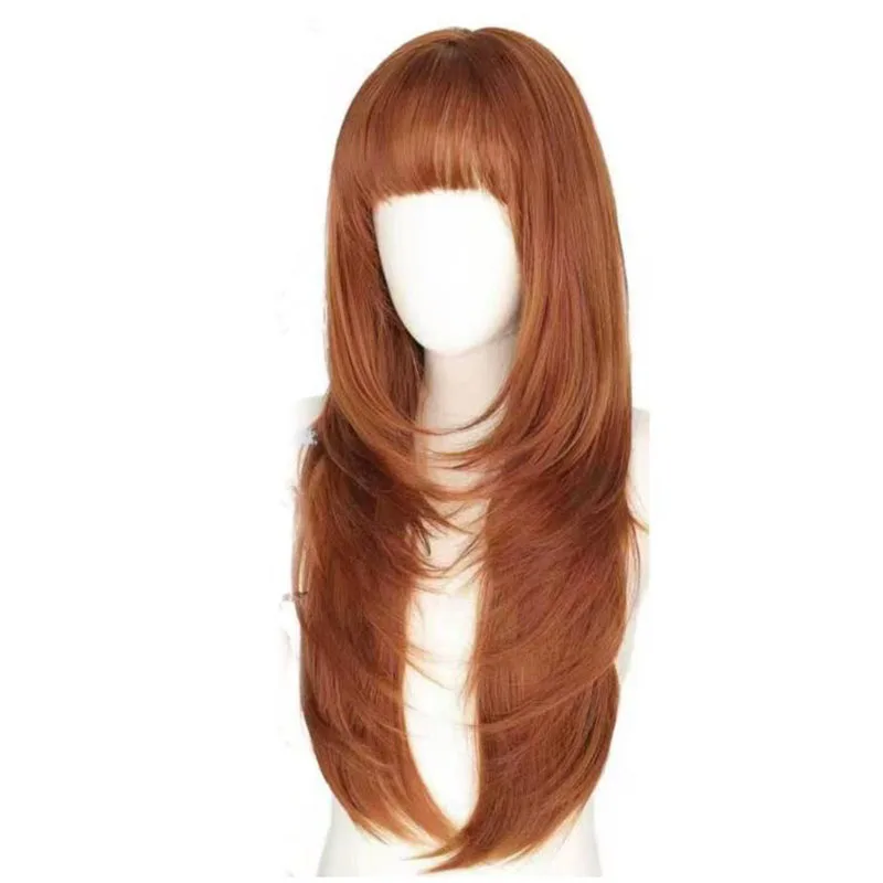 Full head elastic inner cap, brown, naturally exquisite design, women's wig, suitable for any style