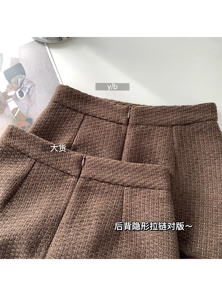 French High Quality Patchwork Plush Fur Skirt Gyaru Coquette Classical Cozy Warm Thicken Solid Color A-Line Skirt Autumn Winter