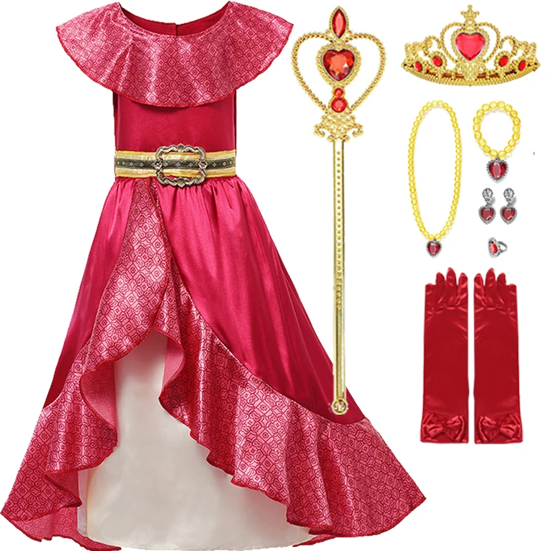 

Halloween Girls Disney Elena Princess Dress Children Elena Cosplay Costume KIds Carnival Elena Costumes Birthday Party Clothings