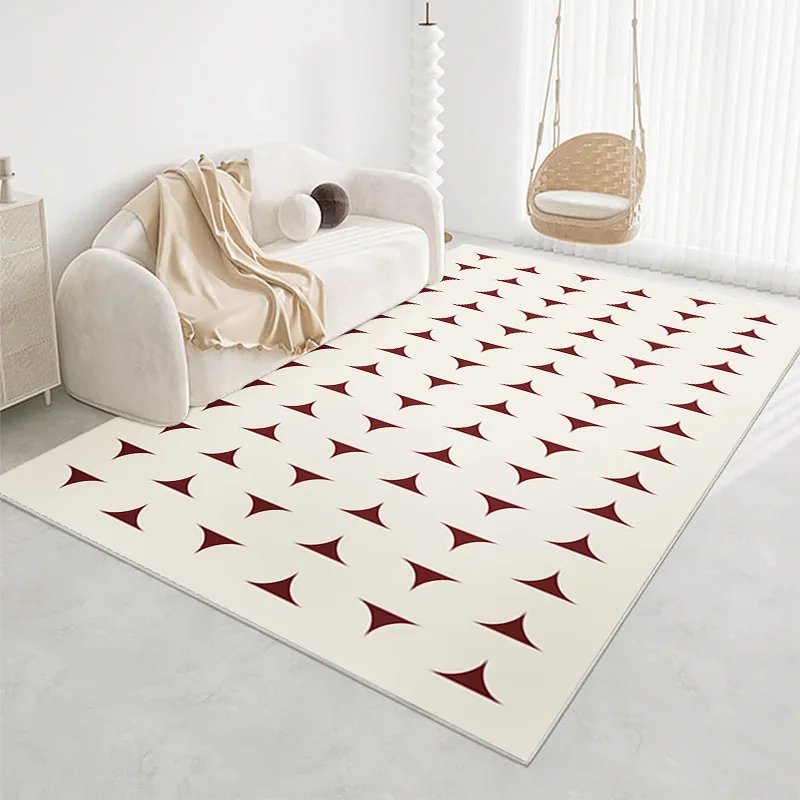 Thick Lattice Lounge Rug Modern Minimalist Rugs for Bedroom Nordic Style Living Room Decoration Plush Carpet Home Anti-slip Mat