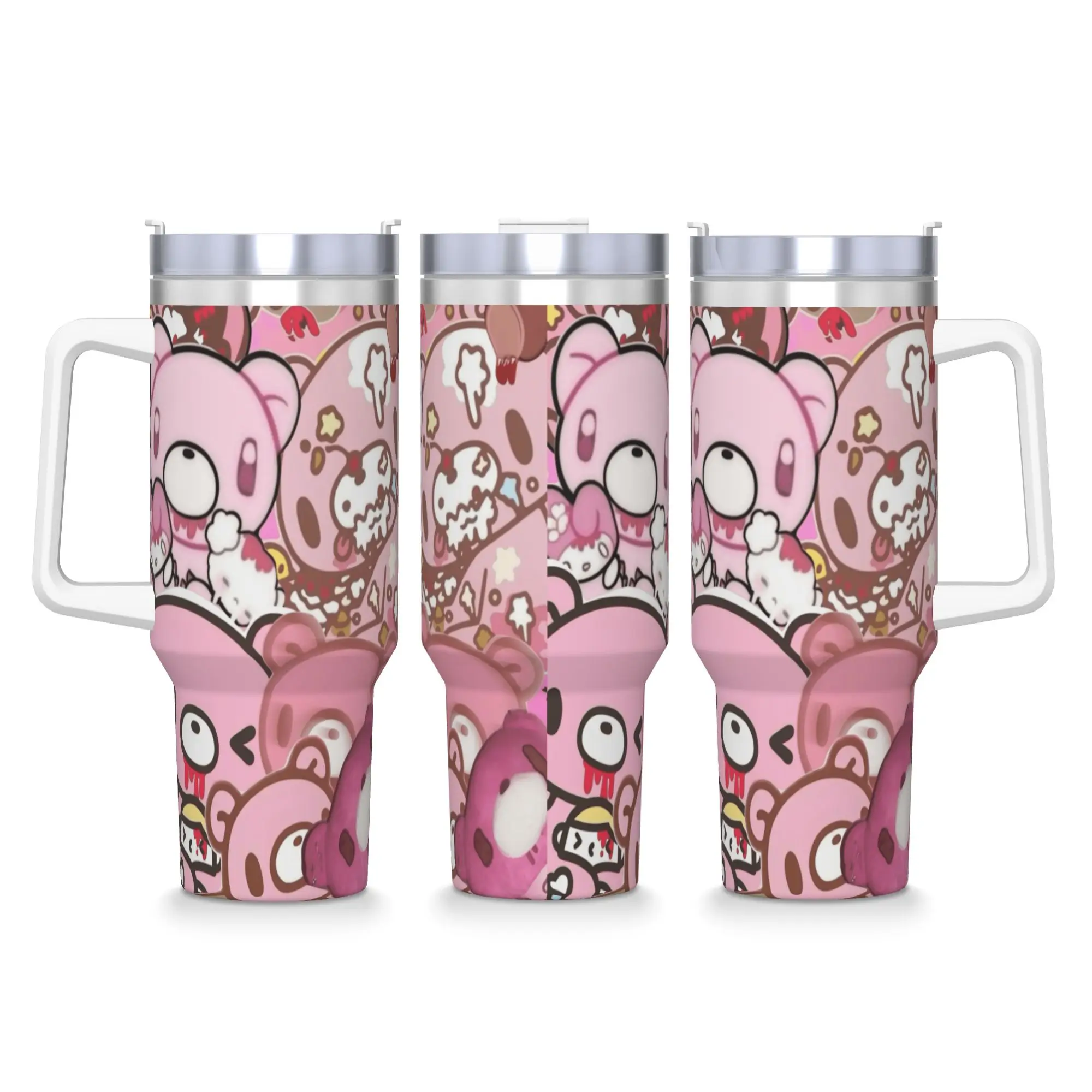 Термокружка из нержавеющей стали G-Gloomy Bear, портативная кружка для холодных и горячих напитков, пляжная бутылка для воды с принтом.