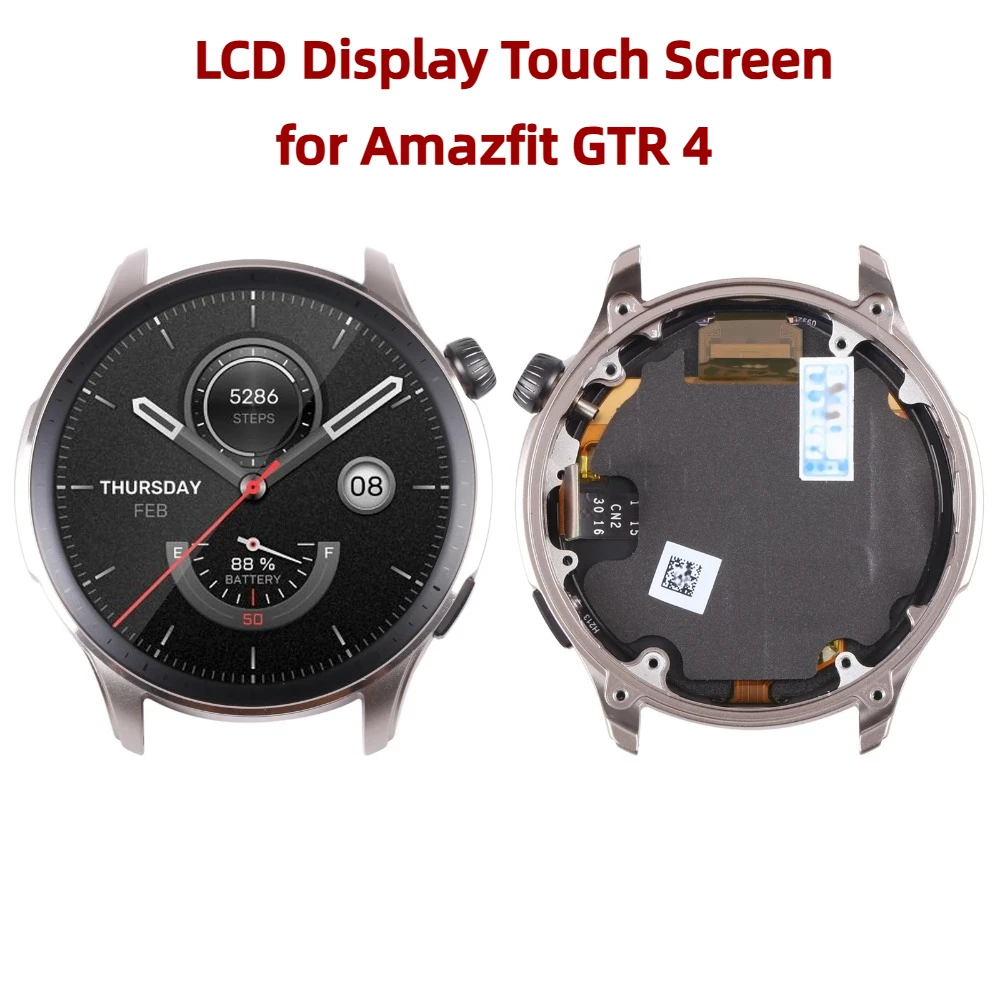 LCD Display Touch Screen for Amazfit GTR4 A2165 A2166 Digitizer Assembly with Frame Repair Parts