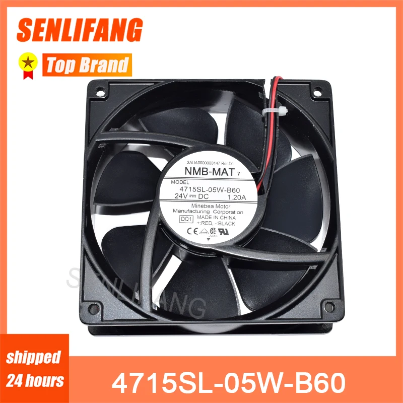 

Genuine New 4715SL-05W-B60 24V 1.2A For NMB 12038 2-wire Inverter Aluminum Frame Fan