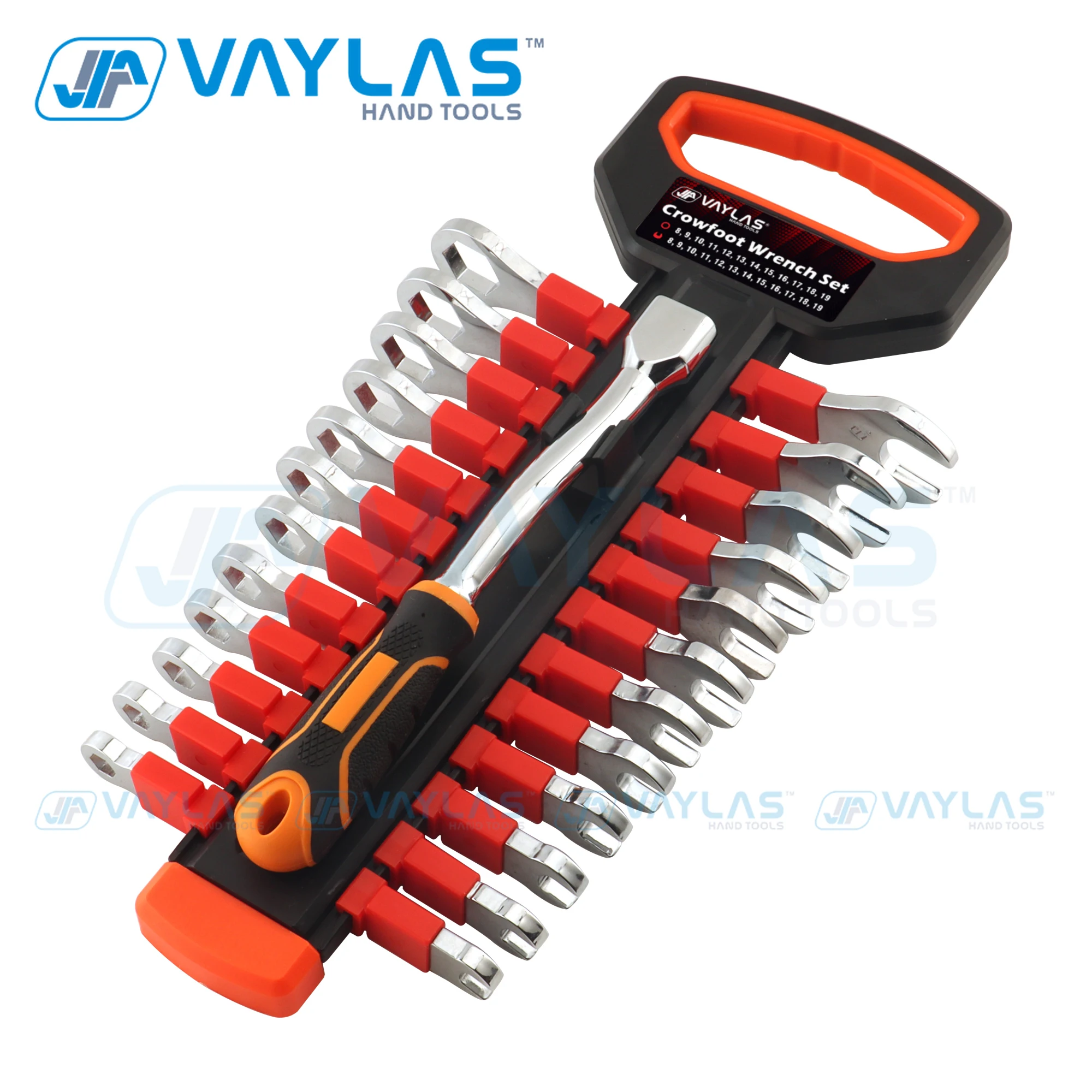 

Open & Box Crows Foot Wrench Set 8-19mm Metric Flare Nut Crowfoot Wrench Kit Durable CR-V Steel Set of Keys with Drive Handle