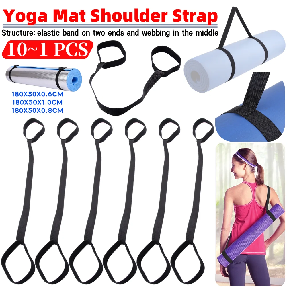 Correa para esterilla de Yoga, cinturón deportivo ajustable portátil, correa de transporte para hombro, cinturón elástico para ejercicio y Fitness, 1-10 Uds.