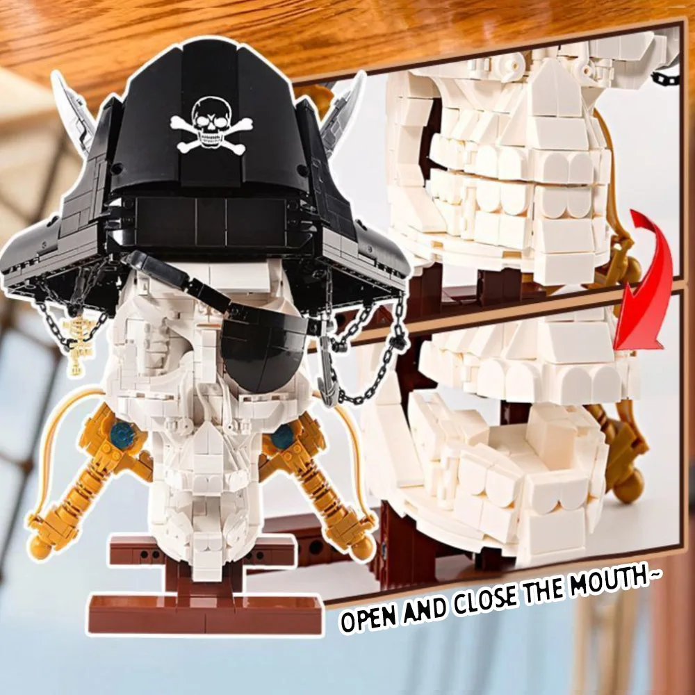 Creative 1167pcs building blocks pirate skull MOC Building Block Set Model Gifis Toys Christmas  Adult  Kids ABS