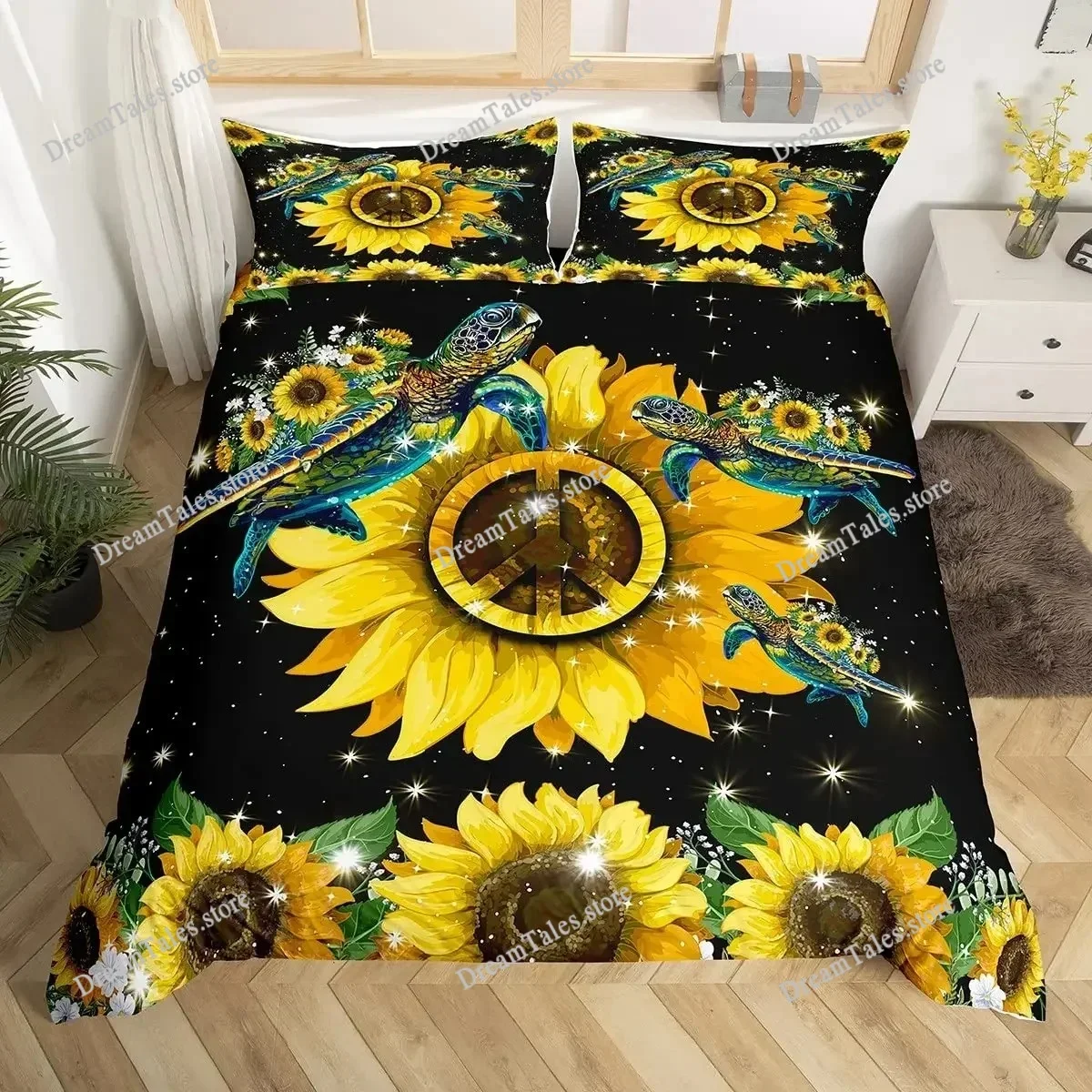 3D Printed Peace Symbol Bedding Set Duvet Cover Bedroom Comforter Covers Single Twin King ​Size Quilt Cover Home Textile