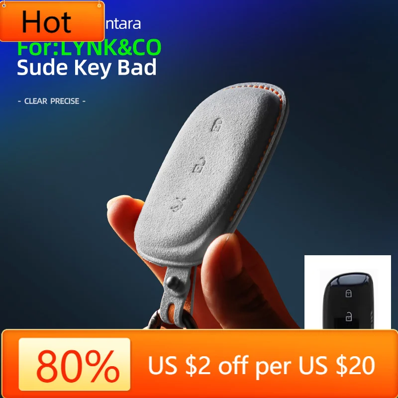 

Внутренние молдинги из алькантары для LYNK и CO Z10, чехол для автомобильных ключей, замшевый кожаный брелок, автоаксессуары, умный защитный чехол для пульта дистанционного управления