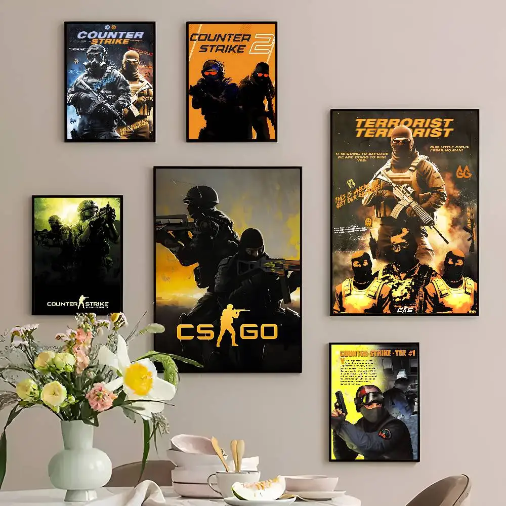 Klassisches C-Counter S-Strike 2 FPS-Spiel, klassische Vintage-Poster, Vintage-Zimmer, Zuhause, Bar, Café, Dekor, nordische Heimdekoration