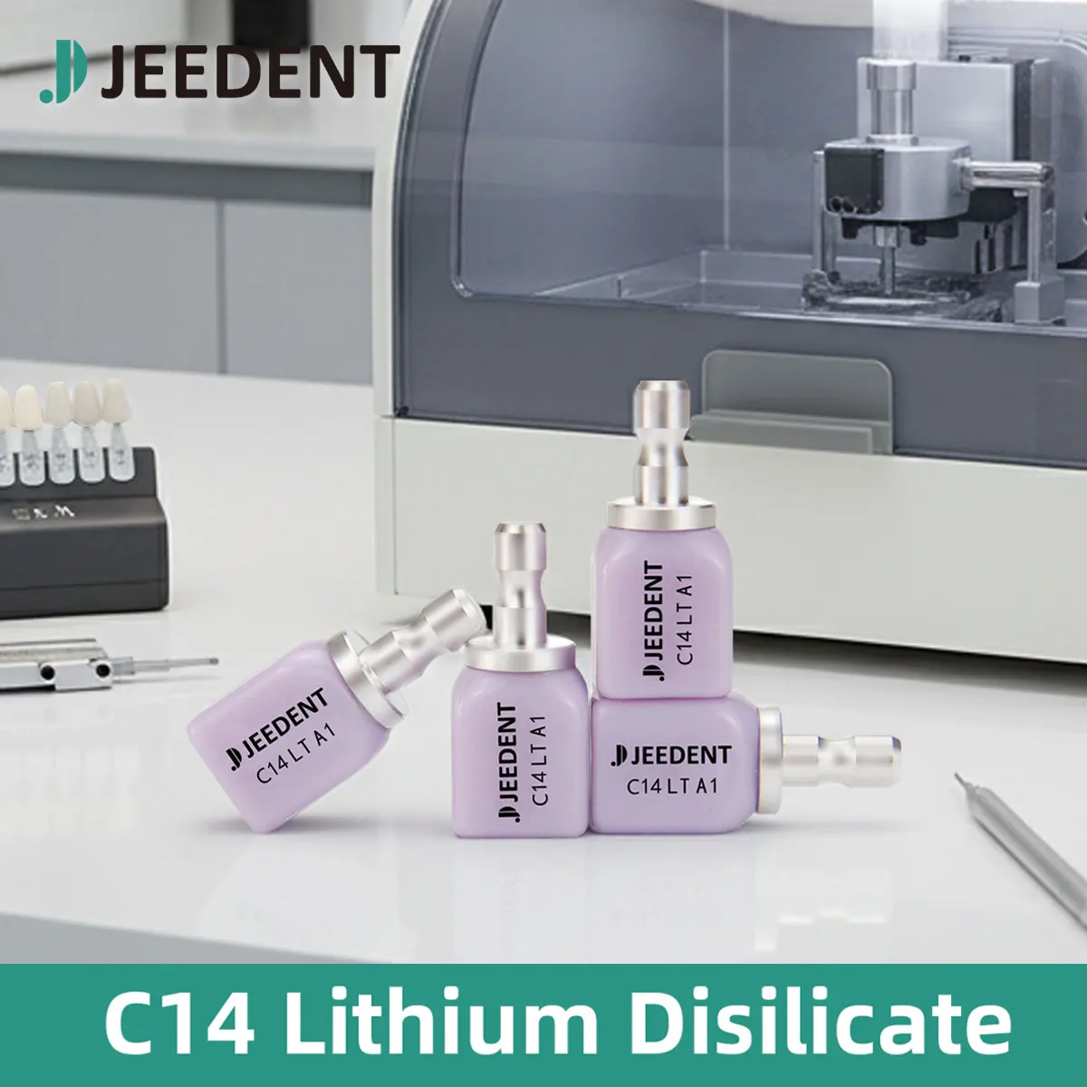 

JEEDENT 5PCS/Box C14 Sirona Lithium Disilicate Block - High Translucency CAD/CAM for Dental Crown Bridge & Lab Material