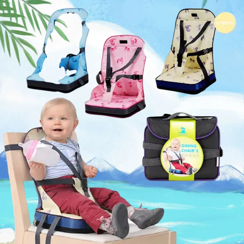 Portable Baby Dining Seat Kids Children Booster Seats Highchair Cushion Baby Chair Bag Foldable Infant Travel Seat
