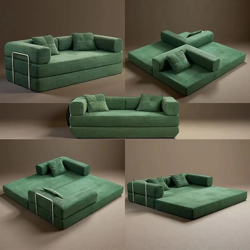 Sofá cama de compresión al vacío, desmontable y lavable, estilo Maillard para apartamento pequeño