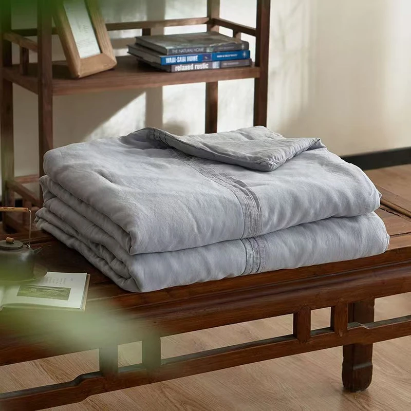 Summer 100% Eucalyptus Lyocell Fiber Quilt Twin Queen Size Bedding Solid Class A Single Double Bed Comforter Cooling Blanket