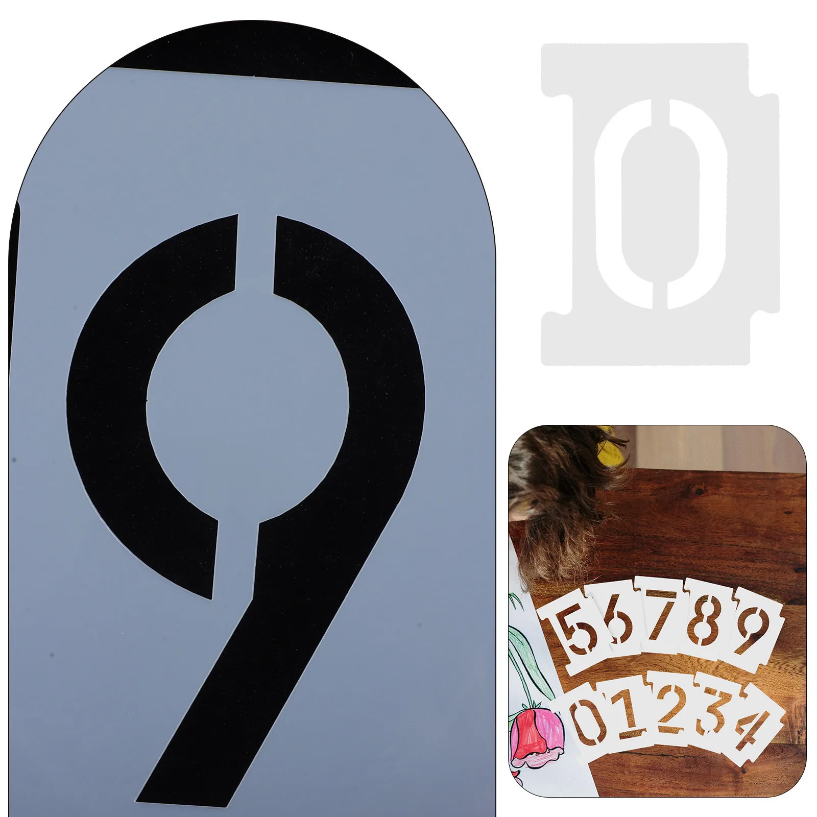 

1Set Number Stencils Smooth Durable Pet Material for Wall Wood Fabric Art Craft Number Stencils Stencil Painting Templates