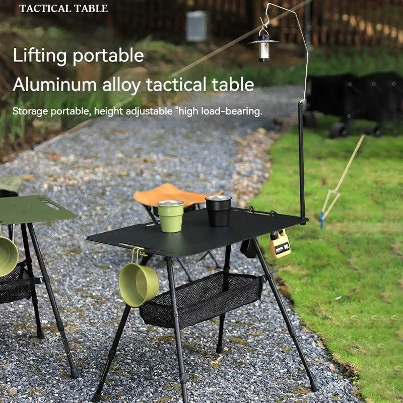 Outdoor Ultra Light Tactical Table Foldable Portable Elevating Igt Table Lightweight Camping Equipment Instagram Picnic Tea