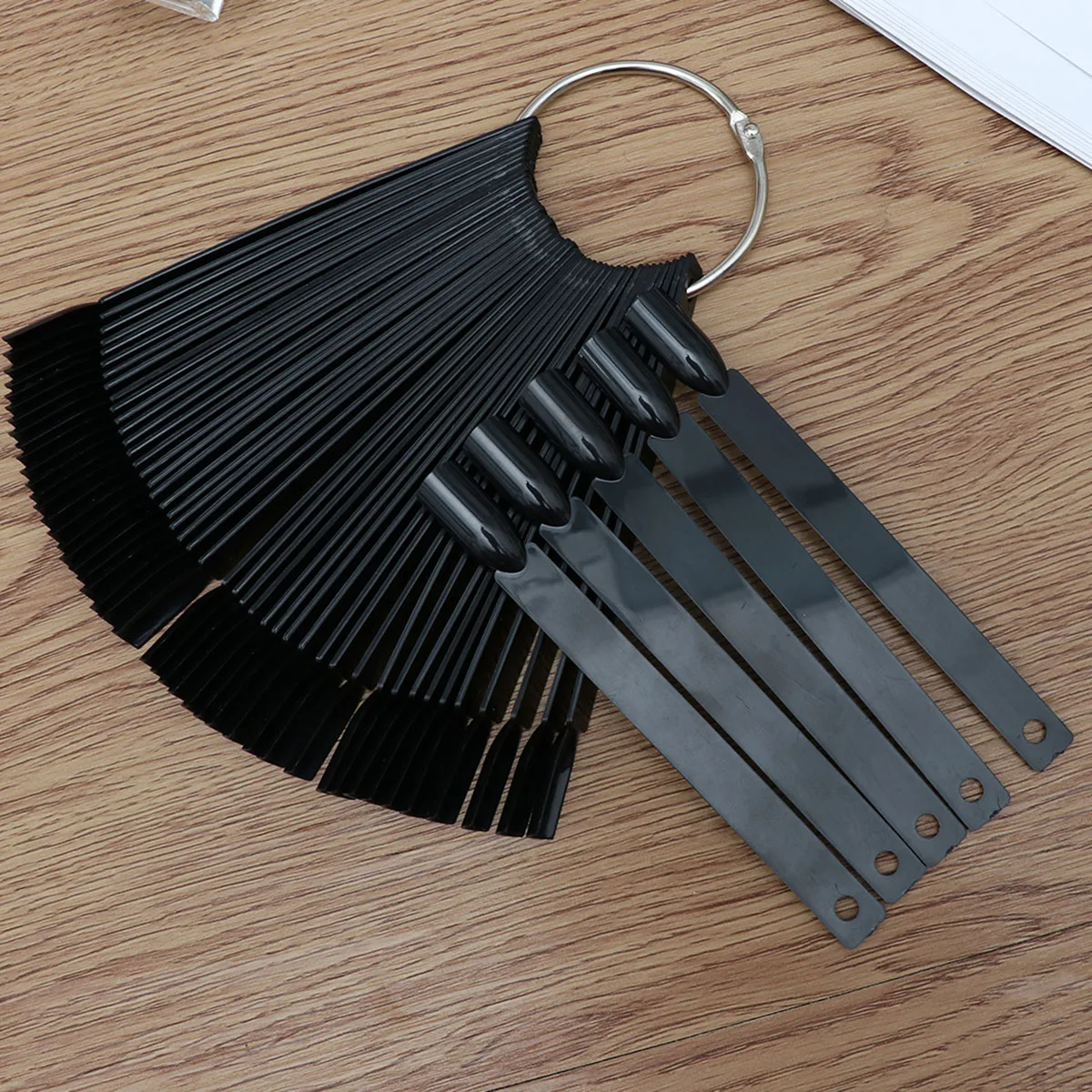 

2pcs Nail Art Palette Display Card Professional Practice Tips Black Color Plates for Gel Varnish Durable Plastic Smooth No