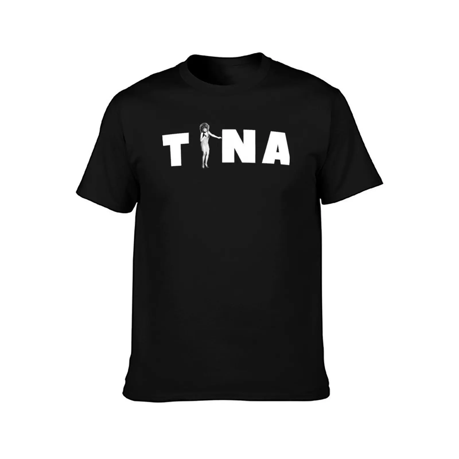 In memory of Tínà Túrnèr 80s retro rock star T-Shirt blue lock blanks big and tall t shirts for men