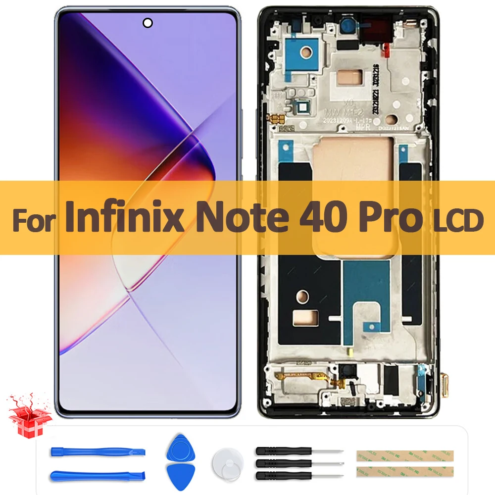 

6,78 "оригинальный AMOLED для Infinix Note 40 Pro 5G X6851, ЖК-дисплей с цифровым преобразователем сенсорного экрана в сборе для Note 40 Pro X6850, ЖК-дисплей