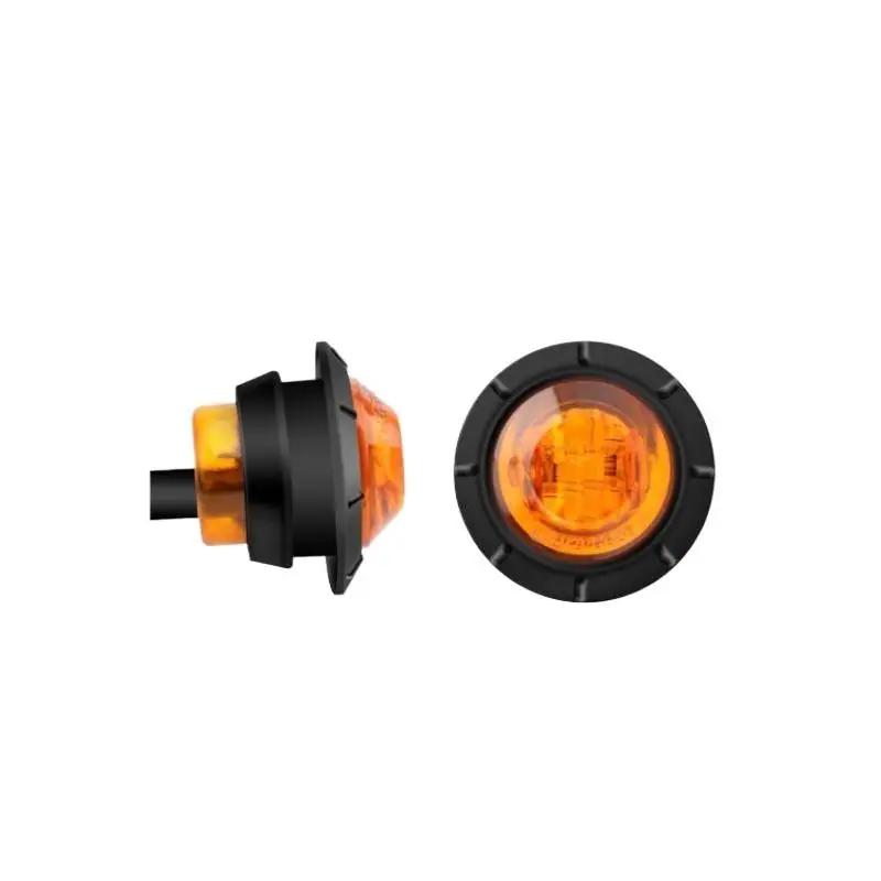 4Pcs Round LED Side Marker Light 12V Energy Saving Signal Indicator Lamp for Truck Trailer Car Tractor Farm Vehicle