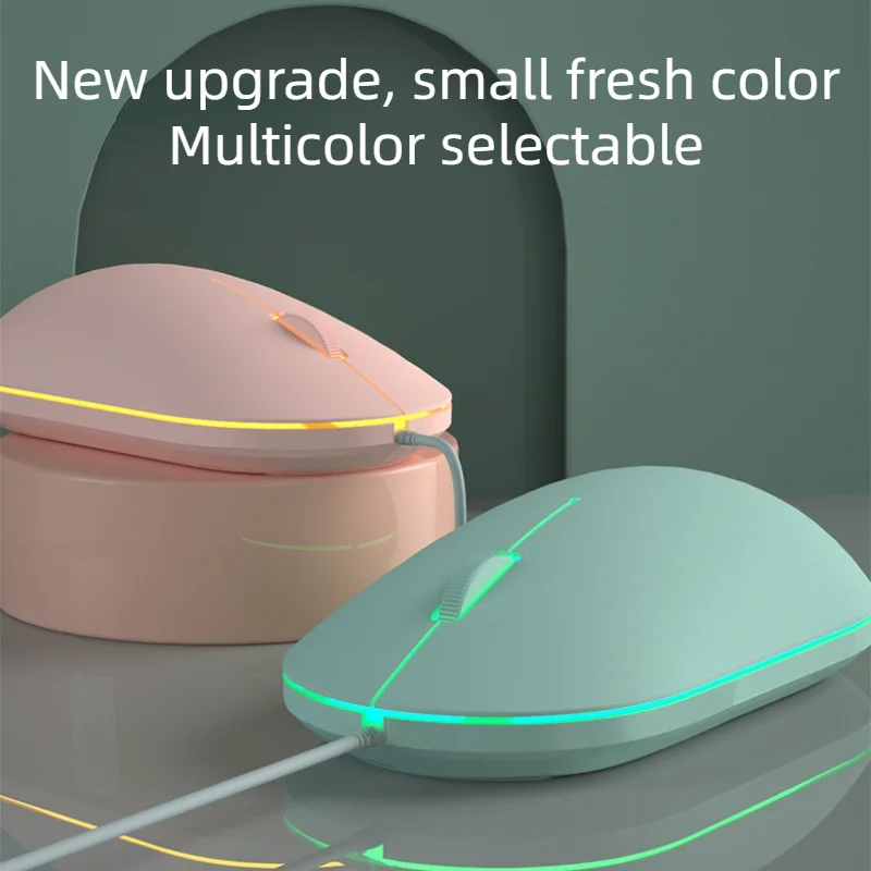 Mini Mouse P2 Wired Mini Mouse Home Office Laptop Desktop Luminous Cute Universal Mouse USB 1600 DPI Optical Creative Computer