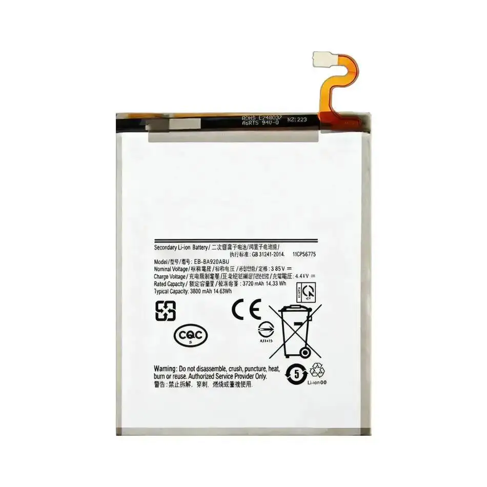 

Долговечный аккумулятор EB-BA920ABU для мобильного телефона Samsung Galaxy A9 2018 A9s SM-A920F A9200 3800 мАч