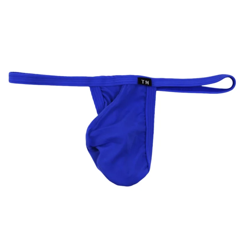 Men's One-Piece Ice Silk G-String Thong Low Waist Thin Strap Elastic Breathable Underwear