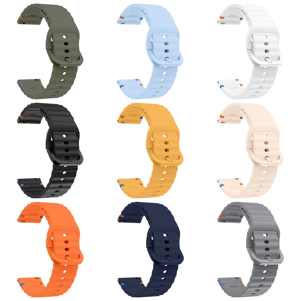 22 مللي متر 20 مللي متر حزام ساعة اليد ل Huami Amazfit التوازن الفرقة GTR 4 2 2E GTR3 Pro/GTS 4/2 mini GTS 3/Bip 3 Pro U S سيليكون موجة سوار
