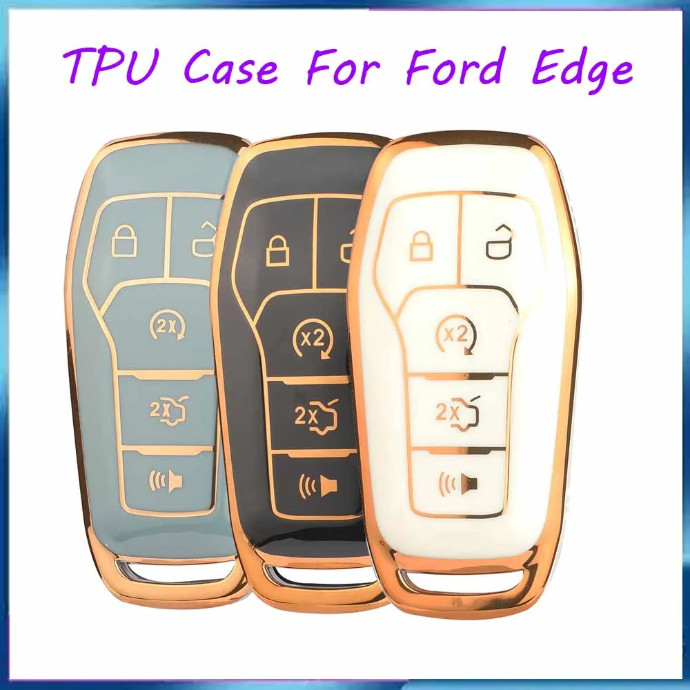 jingyuqin New TPU Car Key Shell Case For Ford Edge Explorer Fusion 2015 2016 2017 Cover Part