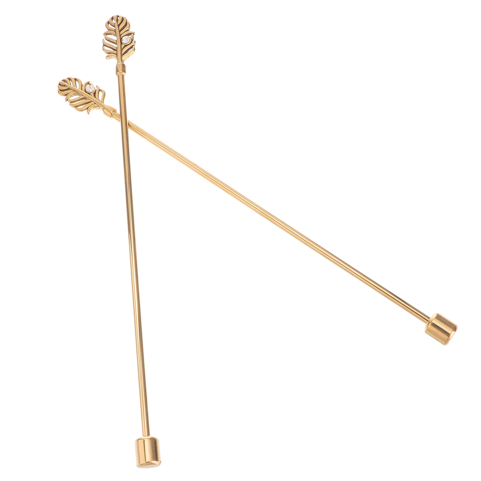 

2 Pcs Coffee Stainless Steel Stirring Rod Drinks Stirrers Metal Cocktail Sticks Golden